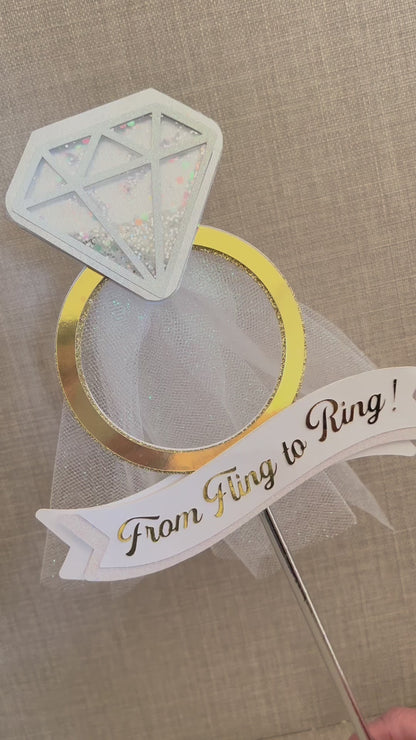 Diamond Ring Shaker Cake Topper