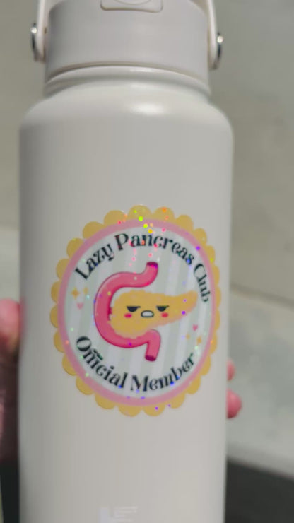 Lazy Pancreas Club Member Sticker * Sparkly*