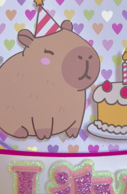 Capybara Birthday Cake Topper