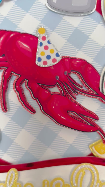 Pinch Me! Crawfish Boil 1st Birthday Cake Topper