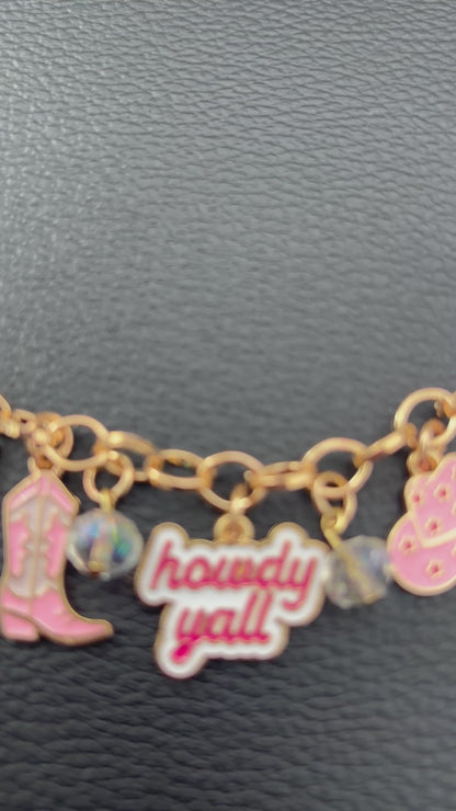 Pink Dolly Cowgirl Car Charm
