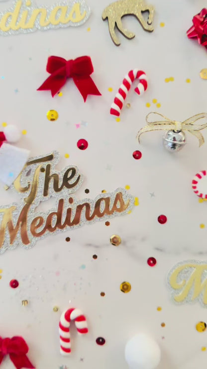 Classic Christmas Family Name Table Confetti *Personalized*