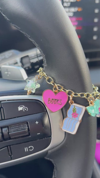 Books & Butterflies Car Charm