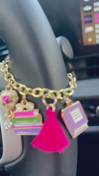 Book Lover Car Charm