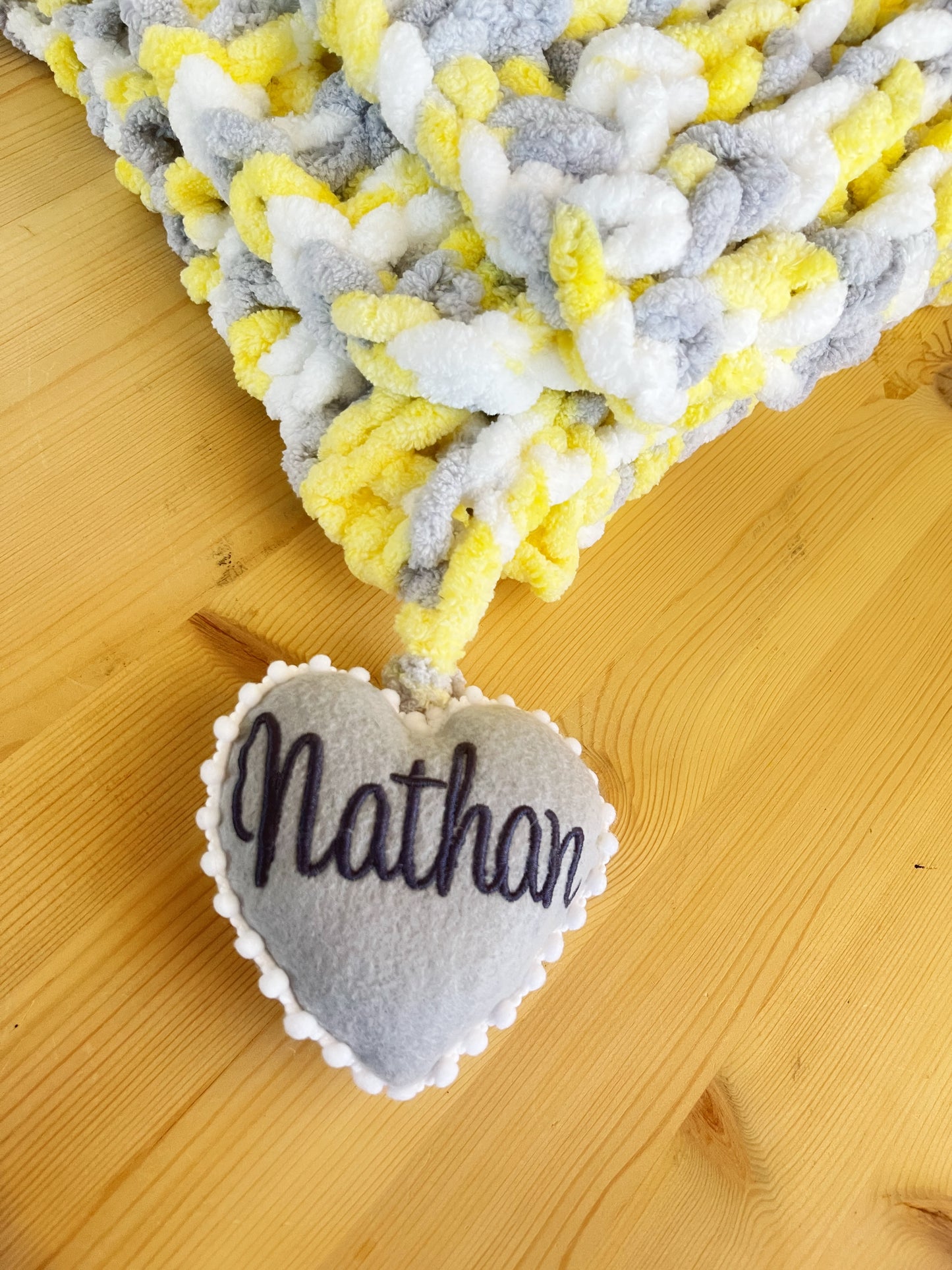 Hand Knit Chenille Baby Blanket