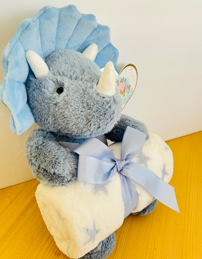 Dino Triceratops Plush and Blanket Gift Set